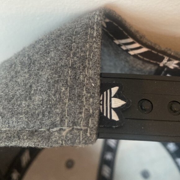 Adidas Original logo hat Wool mix Black/Gray Flat Brim Adjustable Streetwear - Picture 6 of 10